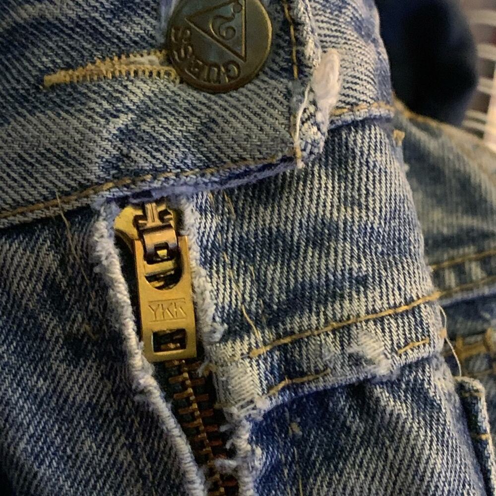 Guess 80s jeans side zip super high rise upcycled jeans - Picture 6 of 16